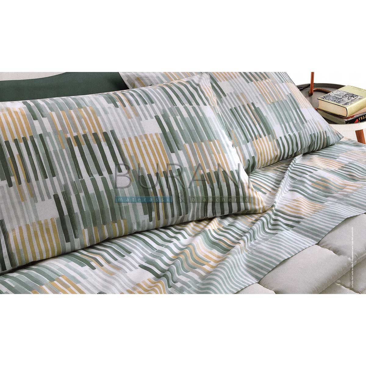 Lenzuola caldo cotone sconto matrimoniale Somma verde