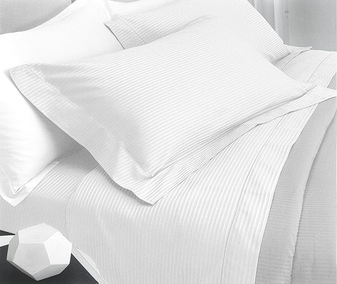 Lenzuola matrimoniale raso bianco barrè Somma Jewel Jacquard