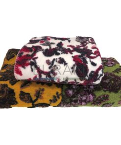 Plaid in lana cotta fiori