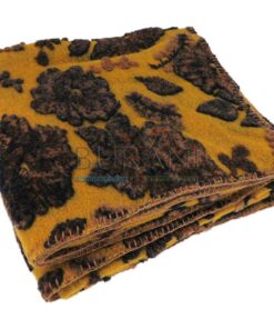 Plaid in lana cotta fiori GIALLO