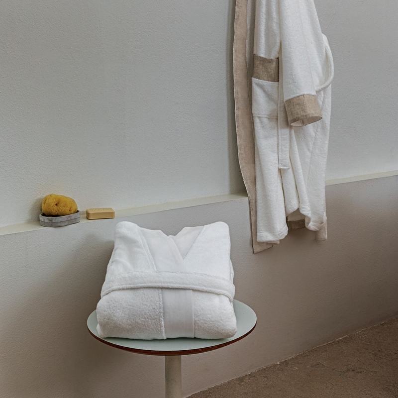 accappatoio sciallato Fazzini Brera bianco