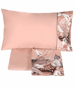 Lenzuolo copriletto matrimoniale percalle Fazzini Calle 1 Dusty pink + sandalo