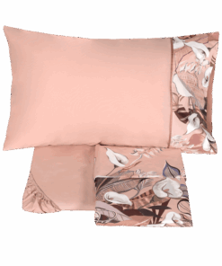 Lenzuolo copriletto matrimoniale percalle Fazzini Calle 1 Dusty pink + sandalo