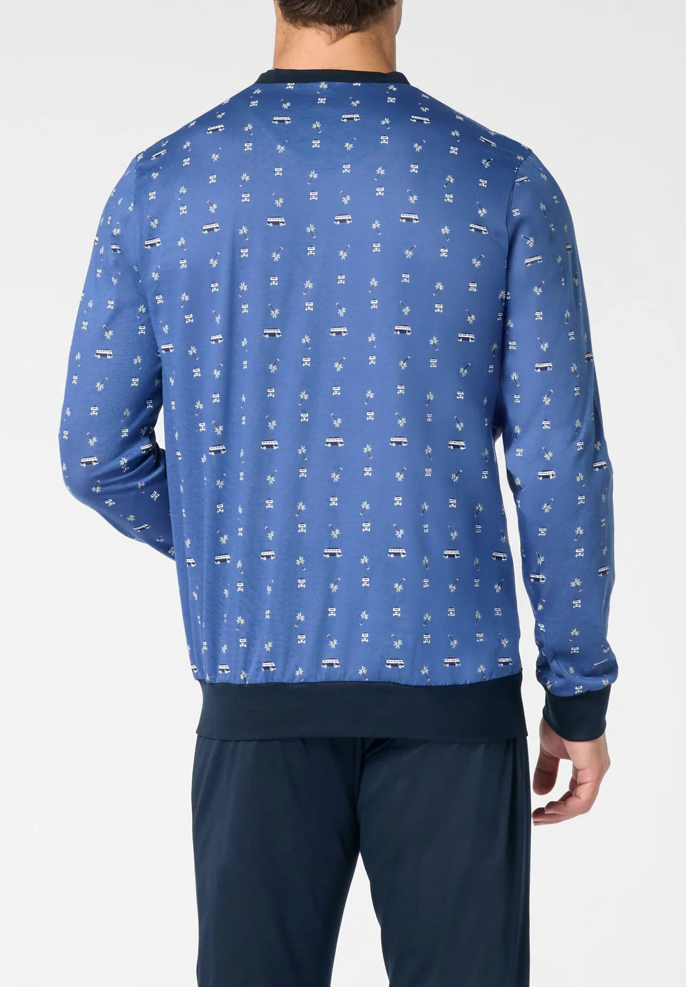 Pigiama uomo primaverile serafino con polsino Perofil VPRT93389 - immagine 2