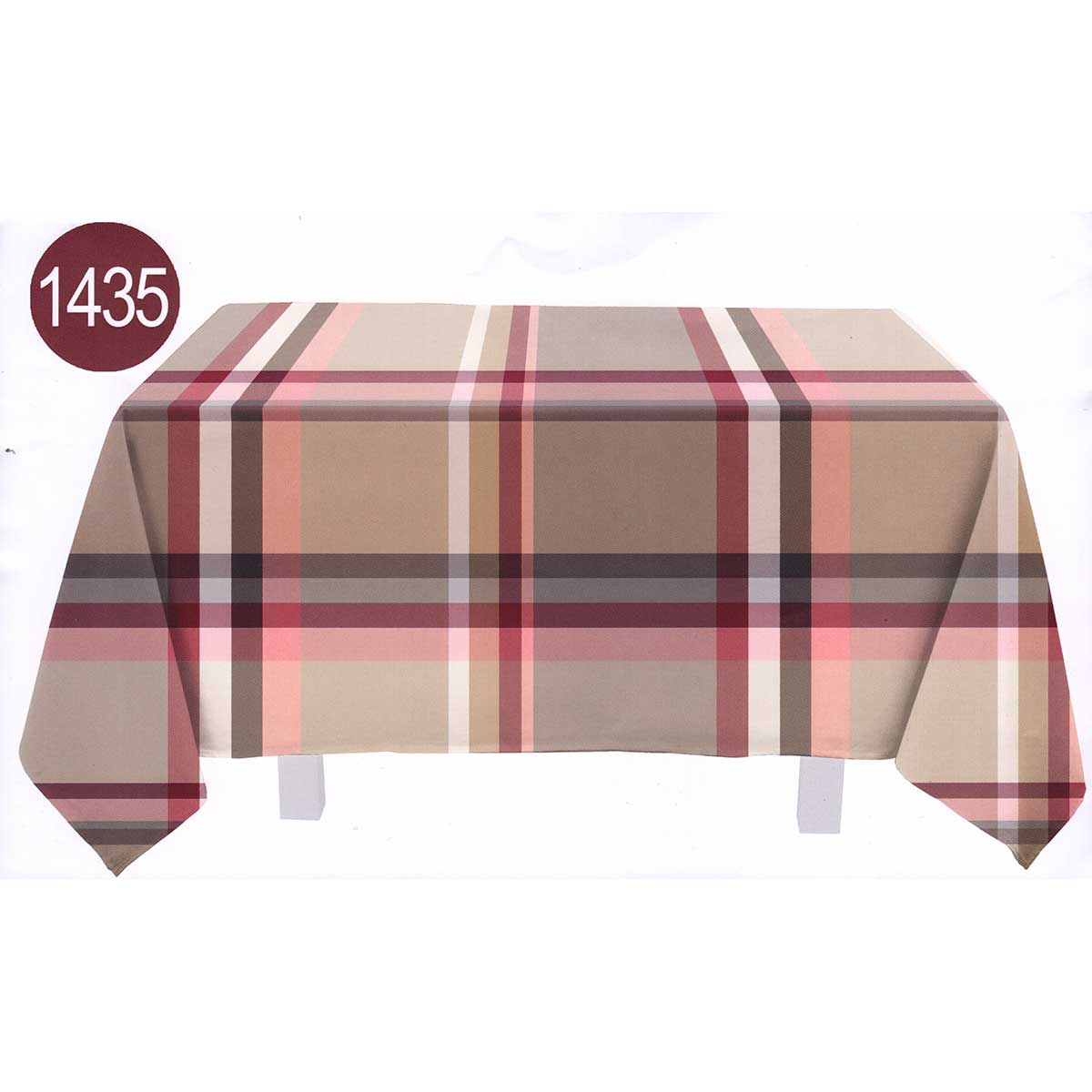 Tovaglia tinto filo rosa Bossi 1435