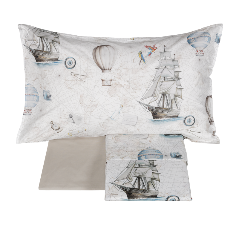 Lenzuolo copriletto percalle Fazzini Magellano matrimoniale - immagine 3