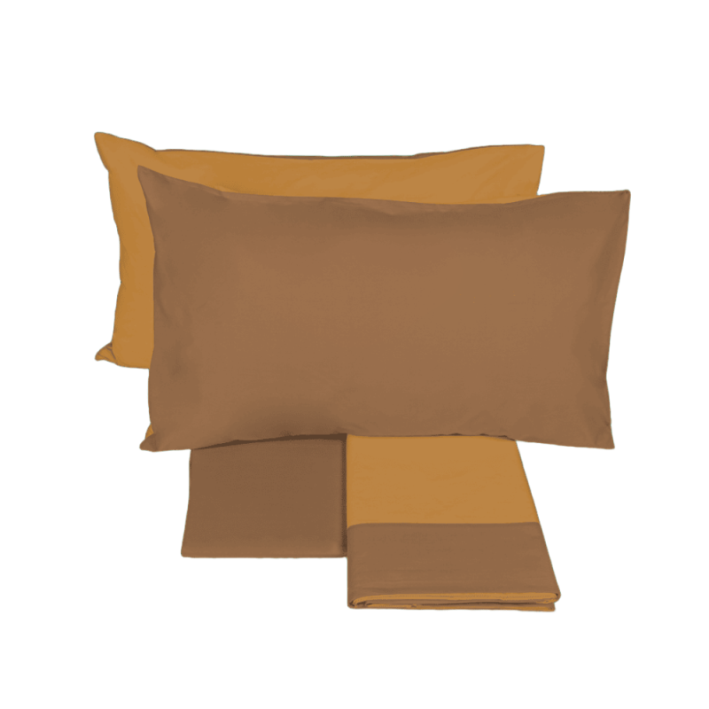 lenzuola percalle Dialogo 44 zucca + nocciola