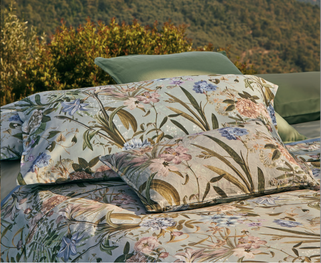 Fazzini lenzuola matrimoniali online raso 300tc Vanitas 3 azzurro - immagine 4