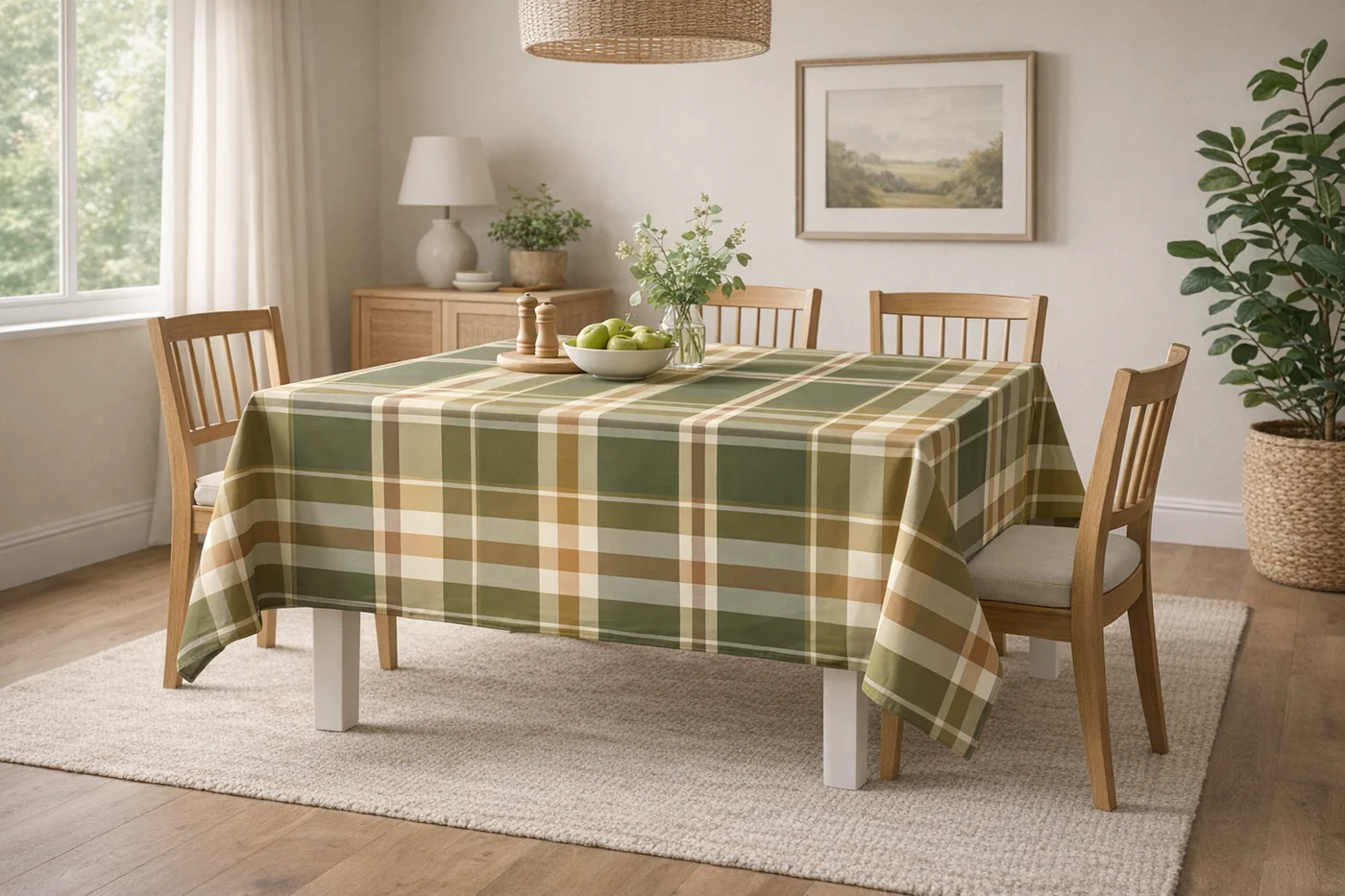 tovaglia tinto filo verde bossi 1437