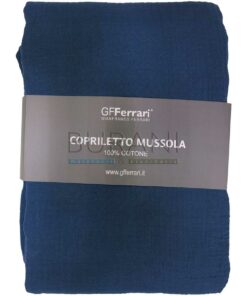 Copriletto leggero Mussola matrimoniale blu