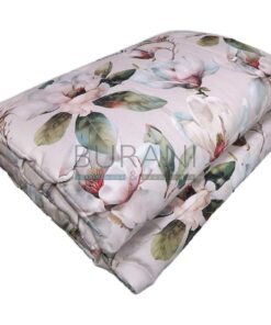 Copriletto trapuntato matrimoniale fiorato raso tortora eva