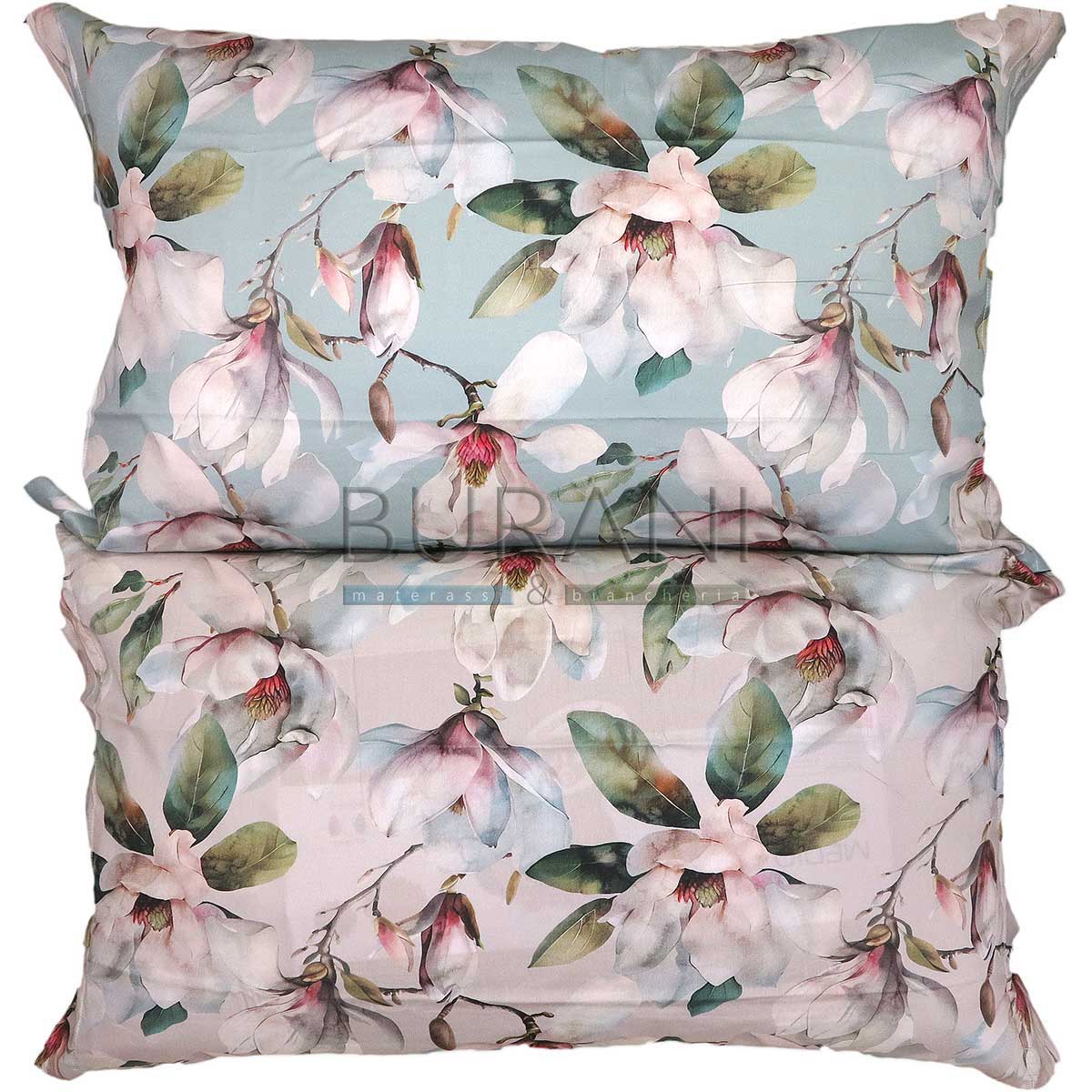 Federe fiorate raso di cotone - coppia (2)