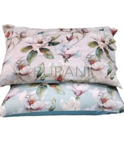 Federe fiorate raso di cotone - coppia