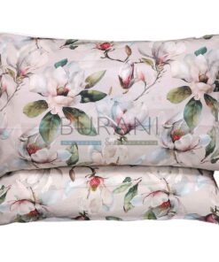 Federe fiorate raso di cotone - coppia tortora