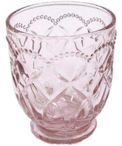 Set 6 Bicchieri vetro rosa