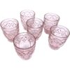 Set 6 Bicchieri vetro rosa