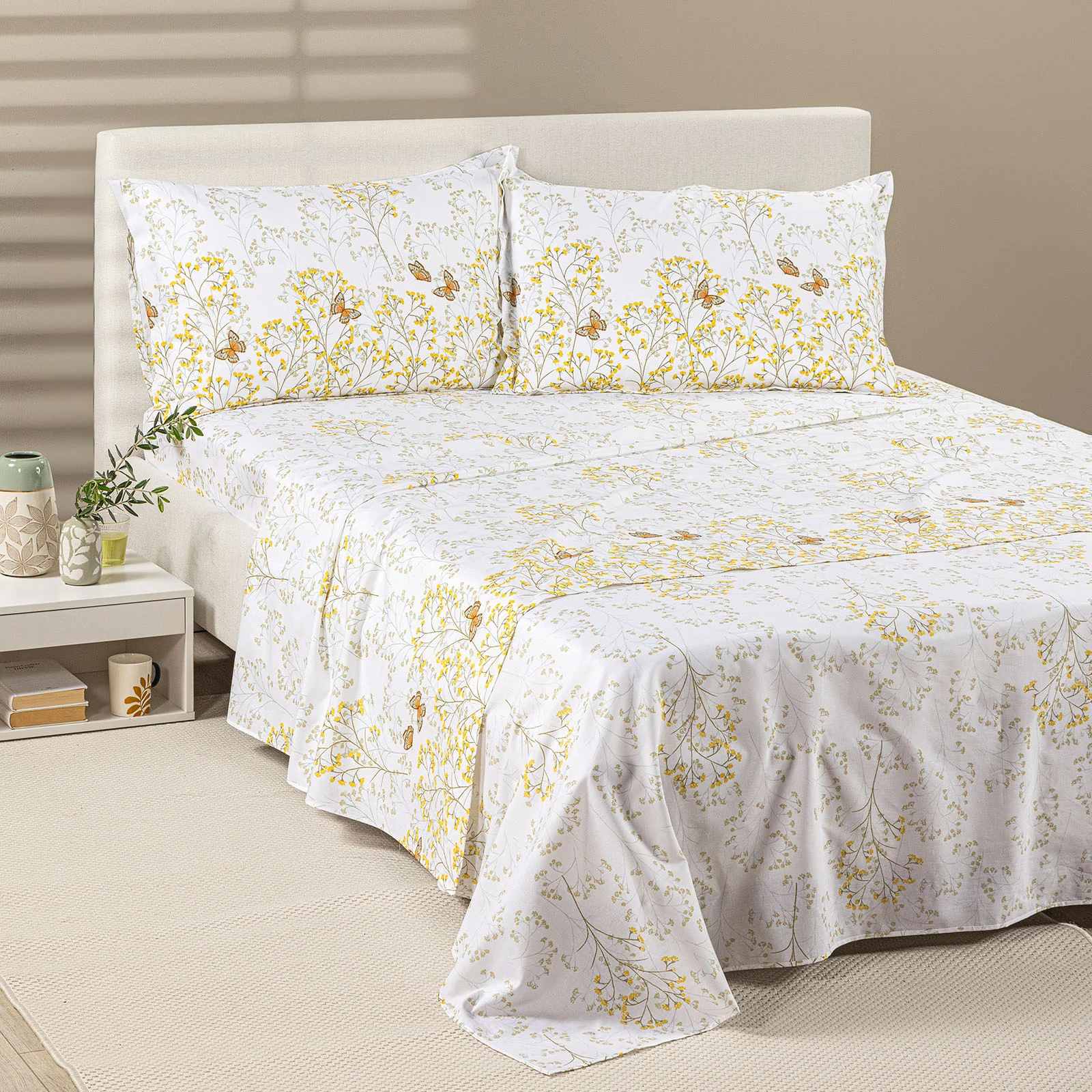 lenzuola matrimoniali lyocell Caleffi Mhosotis miele .1