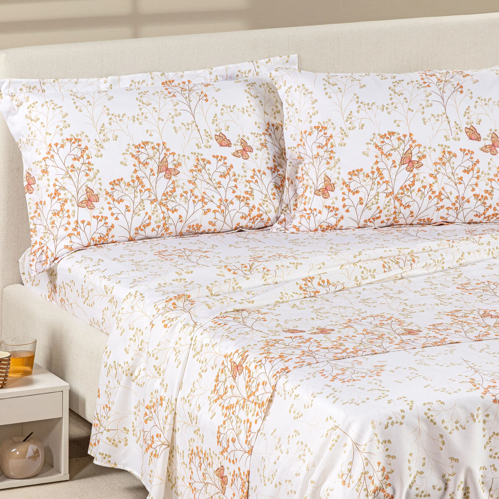 lenzuola lyocell matrimoniali Caleffi Mhosotis pesca - immagine 5