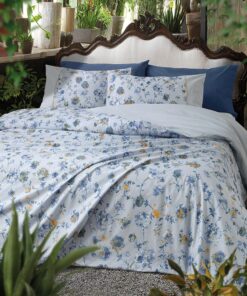 trapunta due piazze fiori azzurro Allure India gabel