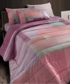 Trapunta invernale due piazze Gabel Square bordeaux - Tessuto cotone