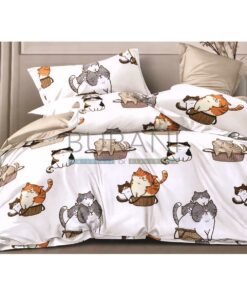 Lenzuolo copriletto matrimoniale gatti