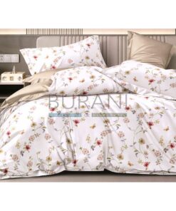 Lenzuolo copriletto matrimoniale percalle fiori