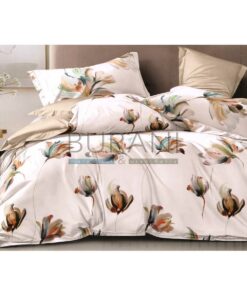 Lenzuolo copriletto matrimoniale percalle fiori