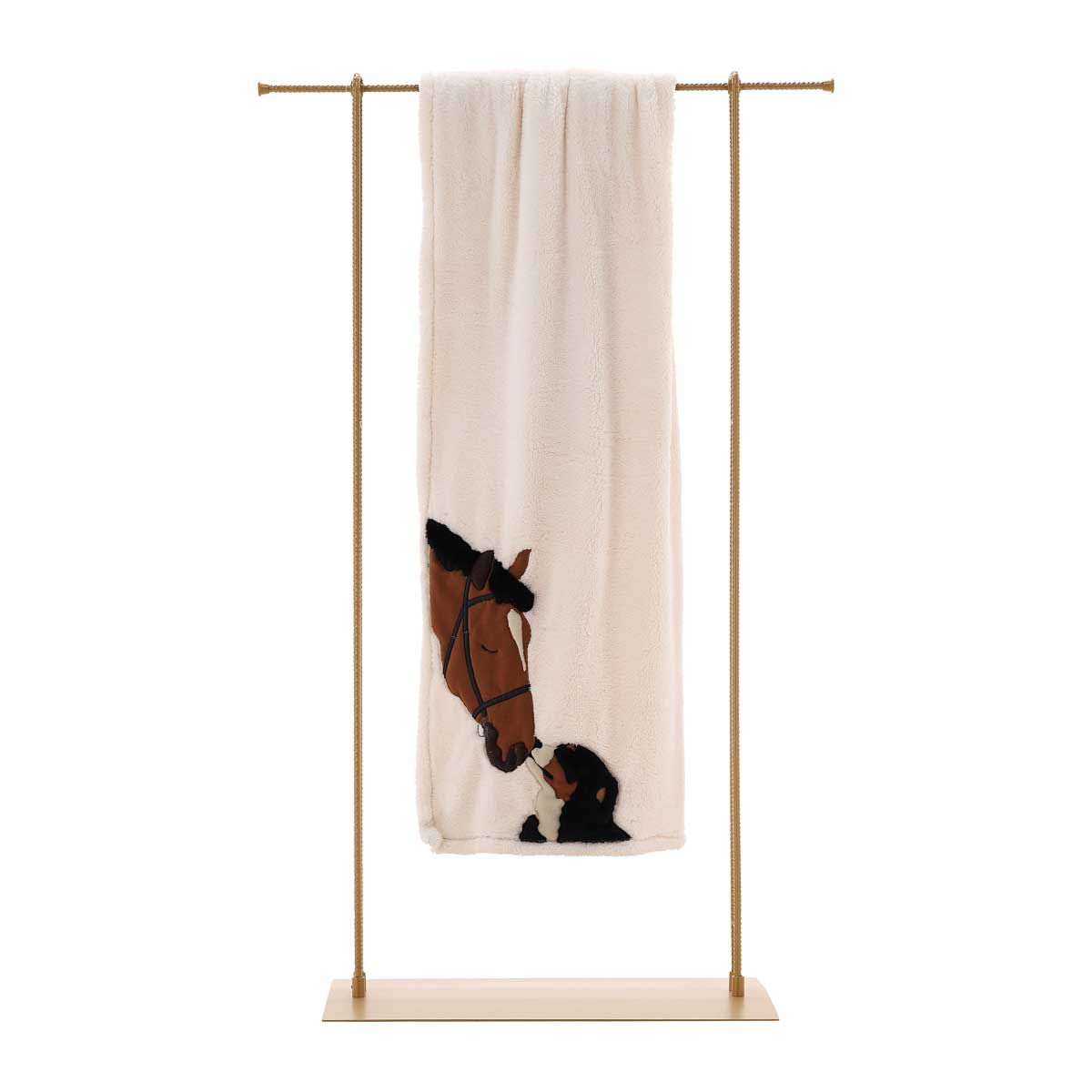 Plaid divano pile cavallo con cane 6m36105 6M36105_A136