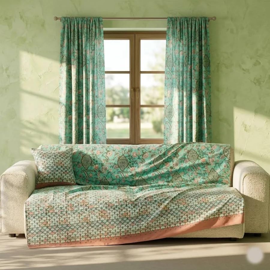 Telo arredo Granfoulard Tigullio verde cm.180x270