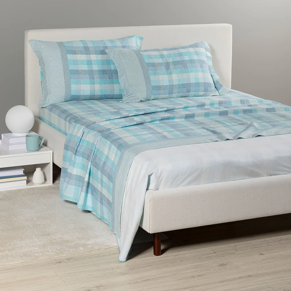 Lenzuolo invernale flanella Caleffi Aspen azzurro