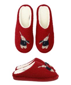Pantofole donna invernali rosso con coniglio 6A56079