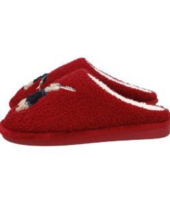 Pantofole donna invernali rosso con coniglio 6A56079