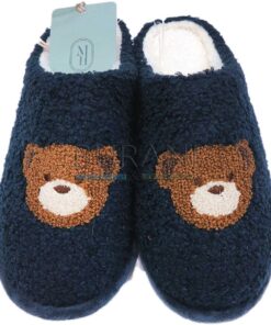 Pantofole invernali blu con orso 6A55006