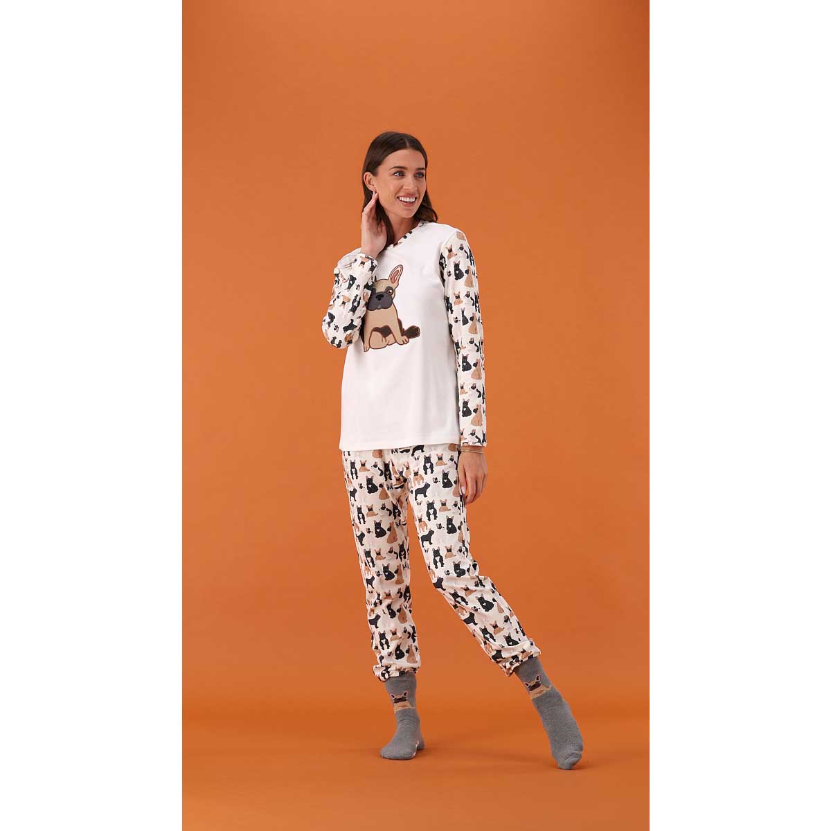 Pigiama Donna cane Bulldog 6P86041_743Z
