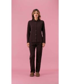 Pigiama aperto donna lungo 6P86046_P940