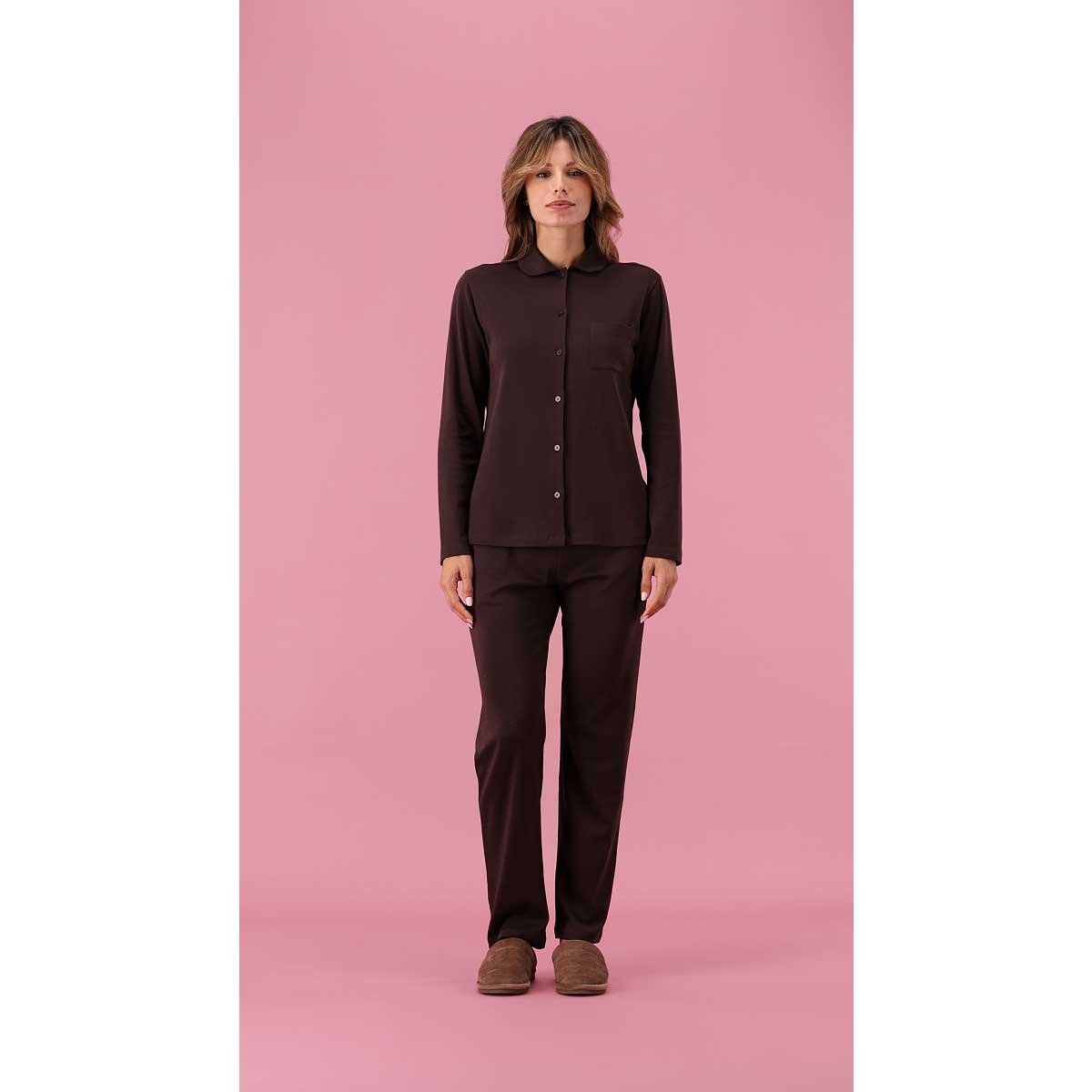 Pigiama aperto donna lungo 6P86046_P940