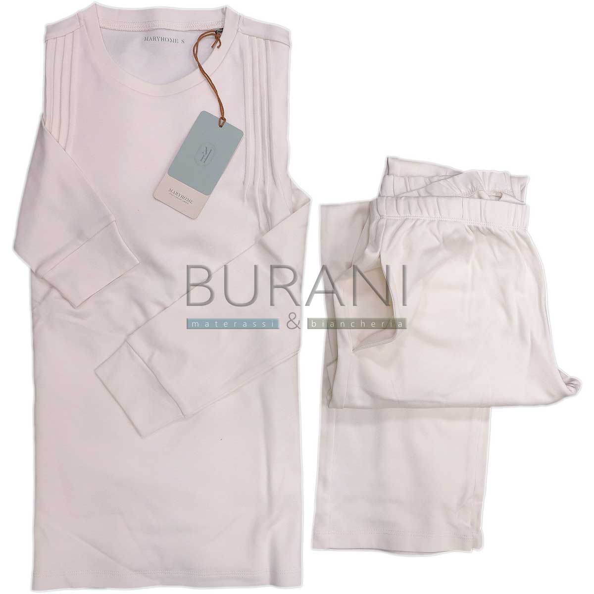 Pigiama donna lungo cotone 6P86048 a 136 panna