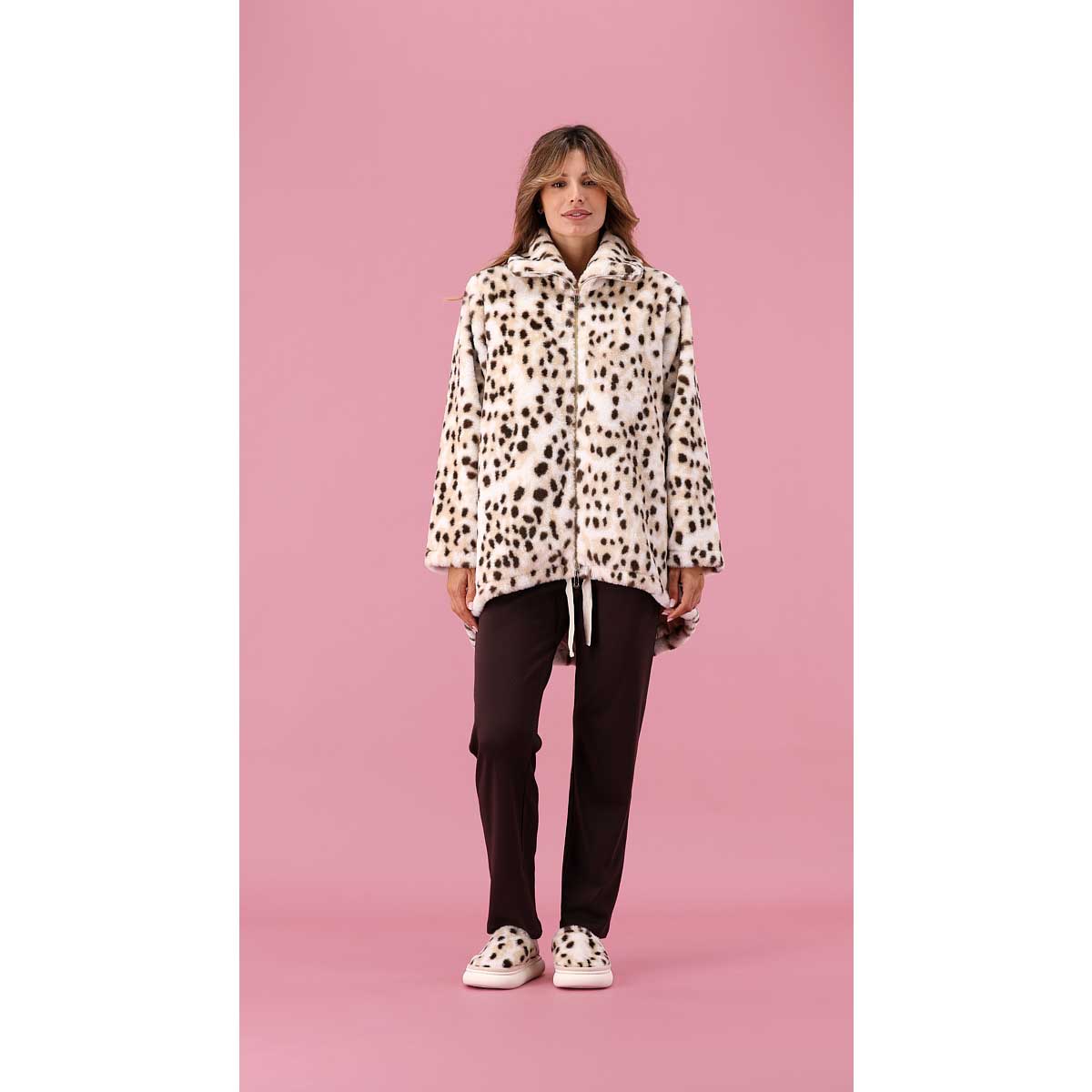 Pull donna con zip maculato 6H46186_050G