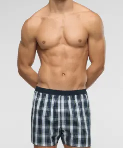 Boxer in Popeline di Cotone vprt93466- Fantasia Check blu_04