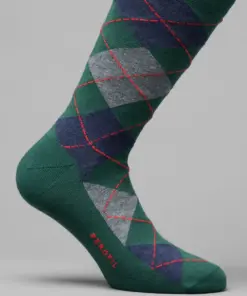CALZA lunga uomo rombi verde vprt93505