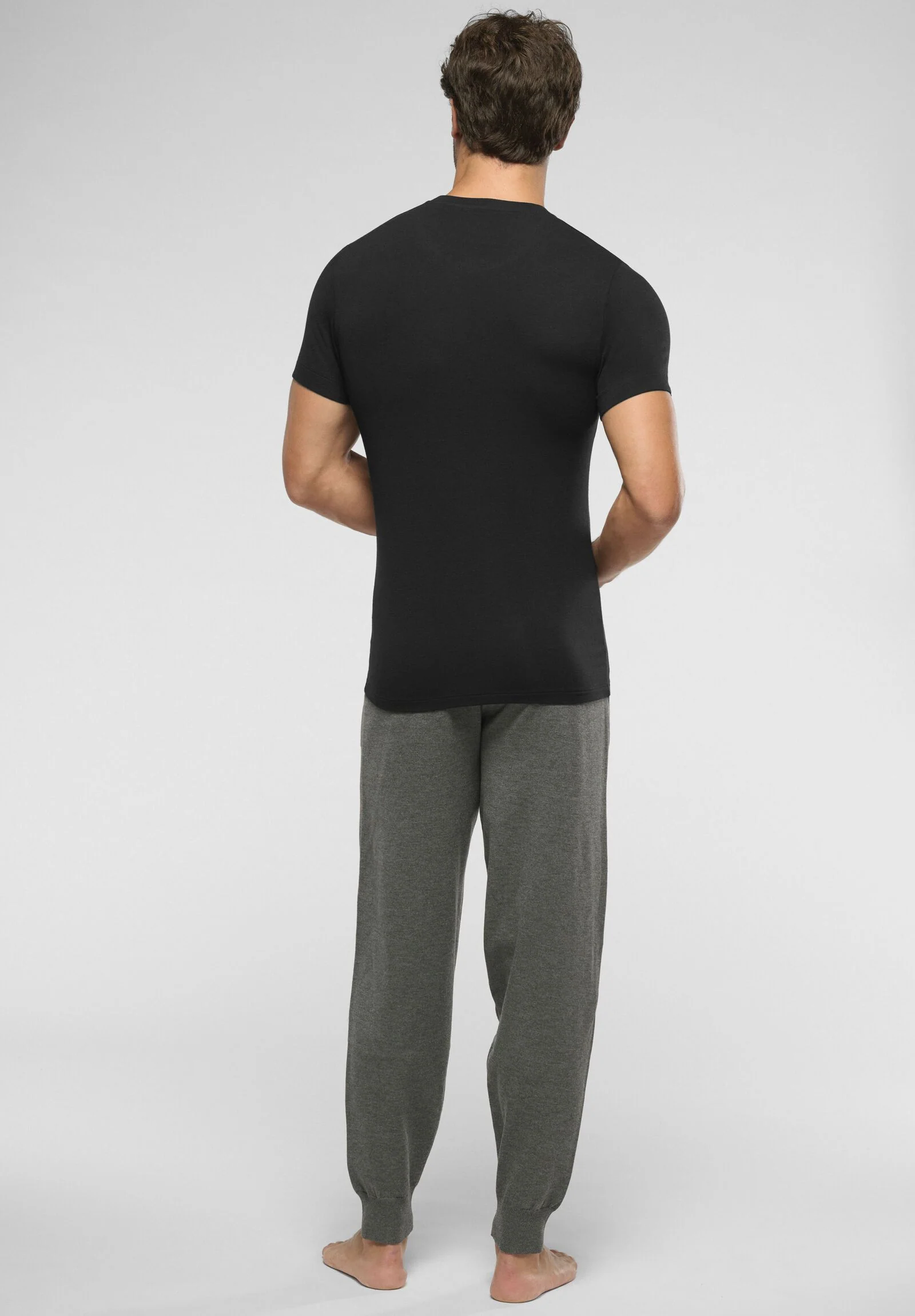 Maglia Girocollo in Lana Merino e Modal Elasticizzato X-Touch Merino - Perofil VPRT93254 nero