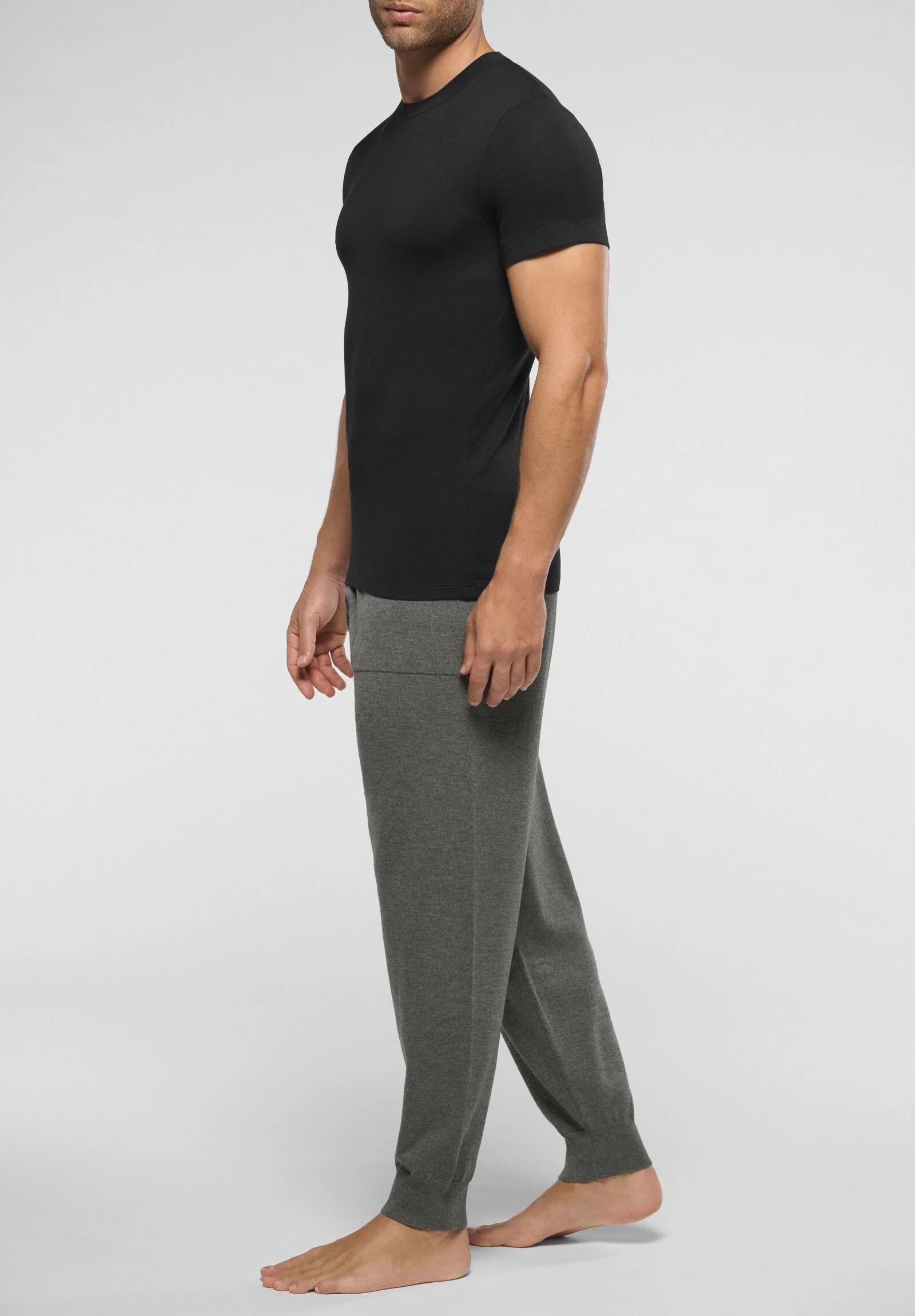 Maglia Girocollo in Lana Merino e Modal Elasticizzato X-Touch Merino - Perofil VPRT93254 nero