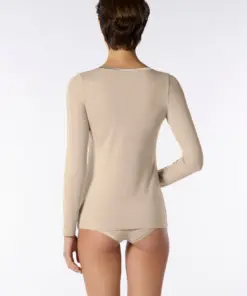 Maglia Manica Lunga Modal e Cotone Perfect Line Cotton Oroblù naturale - VOBT01676