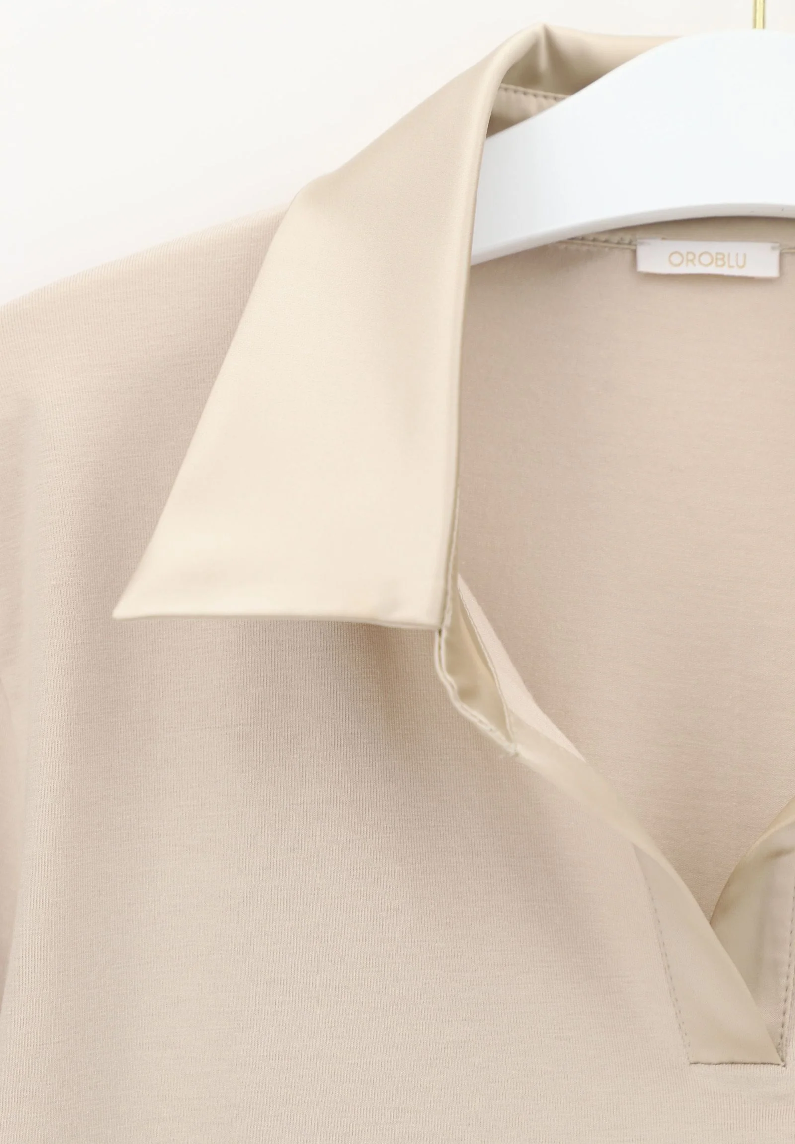 Maglia Polo Manica Lunga in Cotone e Modal Perfect Line Cotton naturale vobt01677