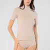Maglia manica corta in Modal e Cashmere - Perfect line Cashmere - Oroblù VOBT68173 naturale