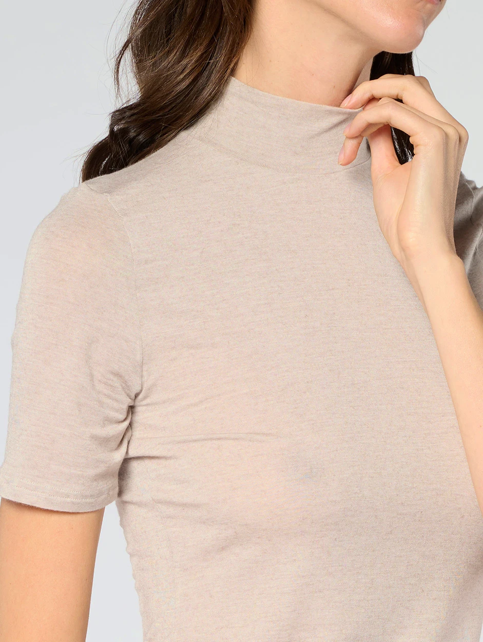 Maglia manica corta in Modal e Cashmere - Perfect line Cashmere - Oroblù VOBT68173 naturale