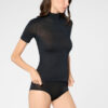 Maglia manica corta in Modal e Cashmere - Perfect line Cashmere - Oroblù VOBT68173 nero .1