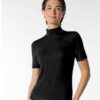 Maglia manica corta in Modal e Cashmere - Perfect line Cashmere - Oroblù VOBT68173 nero .1