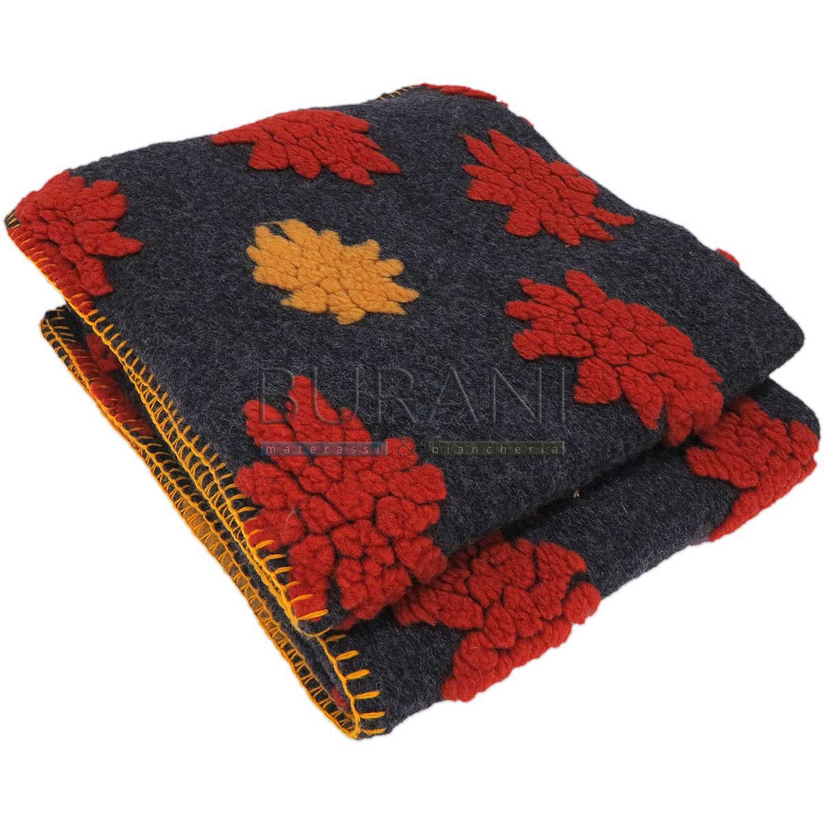 Plaid di lana cotta Stella Alpina
