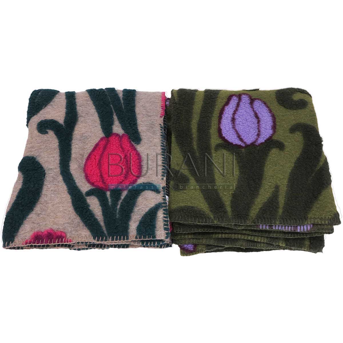 Plaid di lana cotta Tulipano